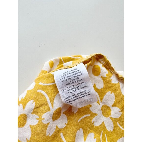 MADEWELL Central Retro Yellow Floral Cotton Poplin Oversized Shirt, Size XS - Picture 11 of 12